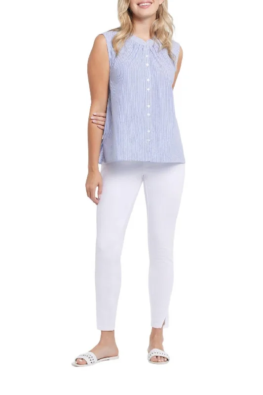 Women Online Clothing Boutiques Front Slit Jegging In White