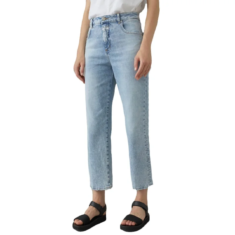 Women's Street Style Casual Wear Gill Organic Stretch Straight Jean In Light Wash