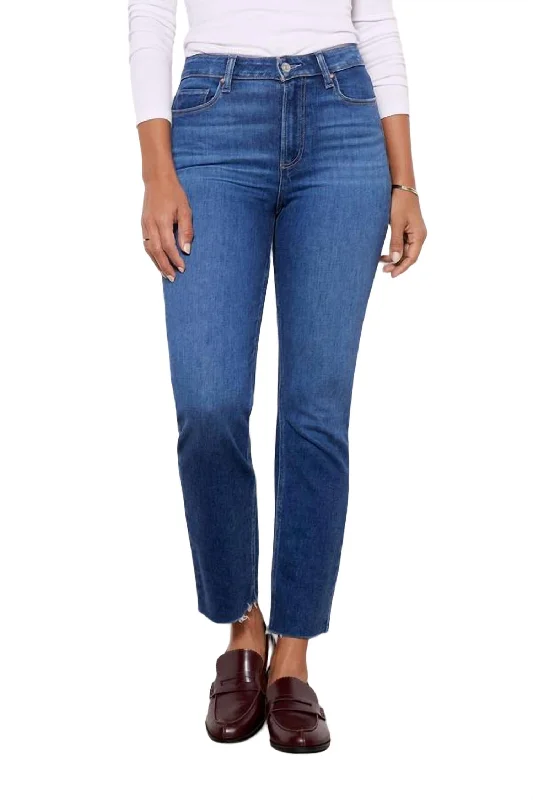 Women's Vacation Outfit Set Cindy Hi-Rise Straight Raw Hem Ankle Jean In Devoted