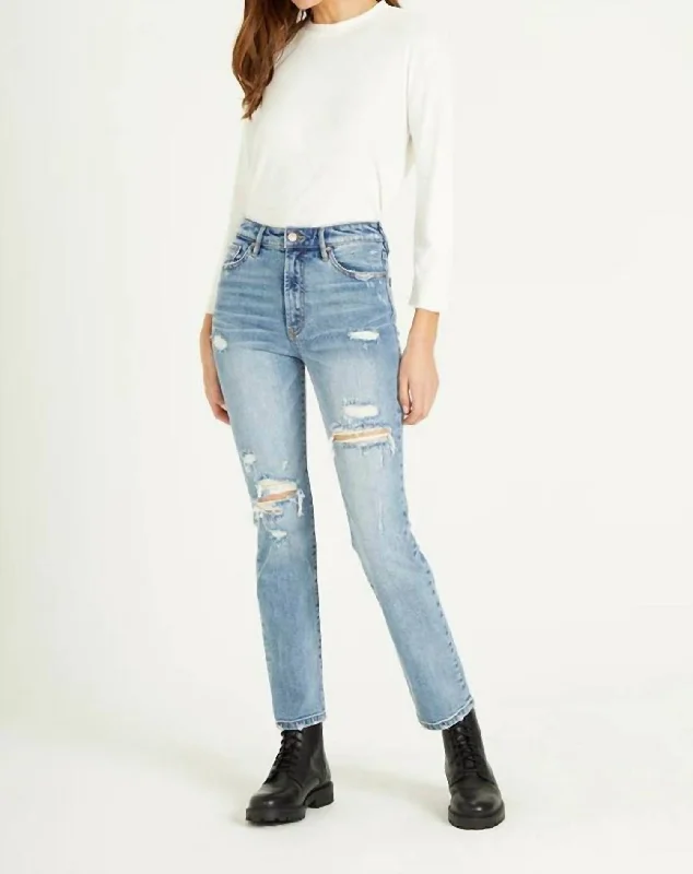Formal Attire For Women Frankie Distressed Straight Jeans In Belgrade