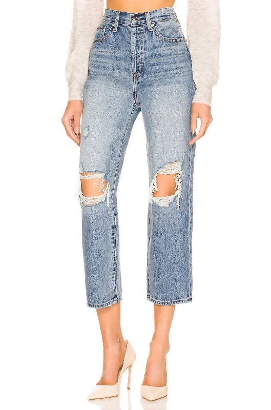 Women's Outdoor Attire Cassie Super High Rise Straight Crop Jean In Blossom Distressed