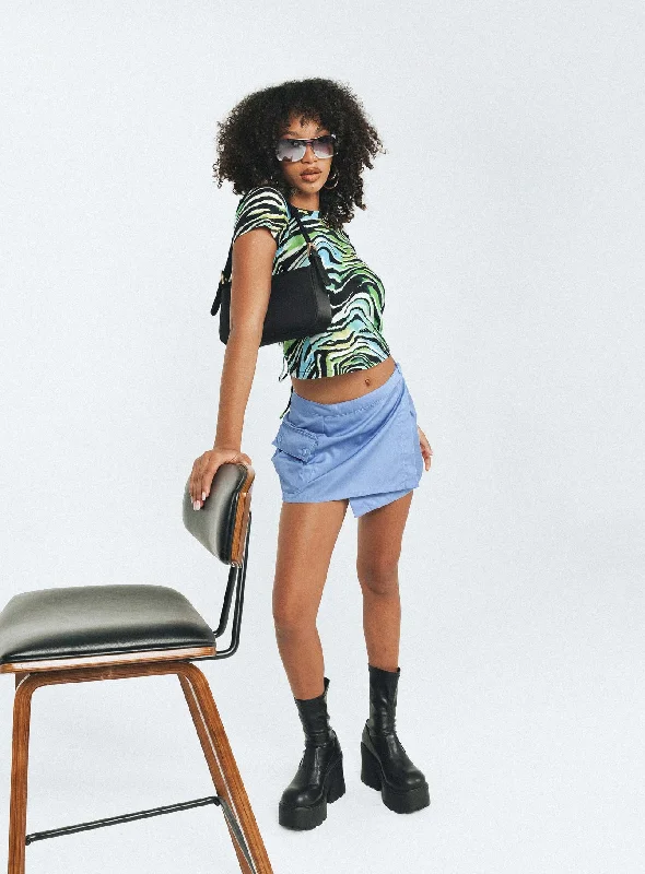 Women's Outerwear Clothing Motel Zephyr Skirt Cotton Drill Blue