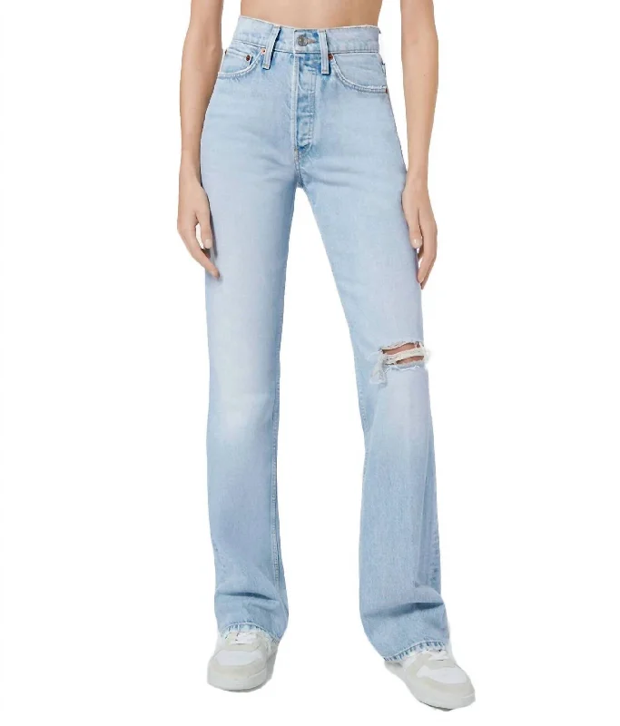 Luxury Women's Clothing 70's High Rise Bootcut Jean In Light Torn 7