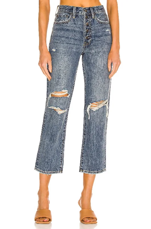Women's Chic Outerwear Attire Charlie Straight Jean In Pulse Distressed