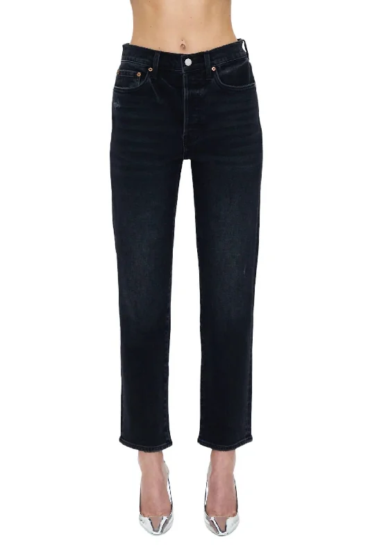 Women's Comfortable Lounge Outfit Charlie High Rise Classic Straight Ankle Jean In Jubilee