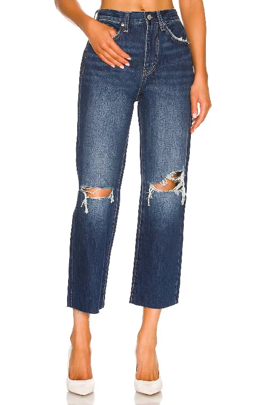 Women's Holiday Attire Cassie Crop Super High Rise Straight Jean In Motive Distressed