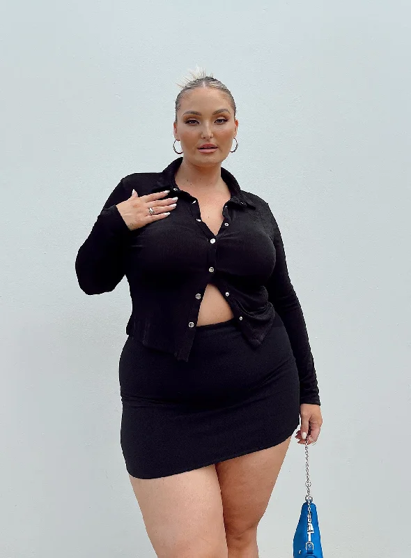 Exclusive Discount Selby Mini Skirt Black Curve Lower Impact