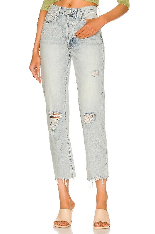 Casual Attire For Women Charlie High Rise Straight Jean In Hysteria Distressed