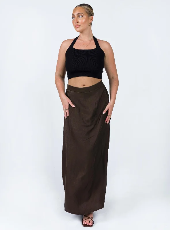 Elegant Women's Evening Garments Baldwin Maxi Skirt Brown