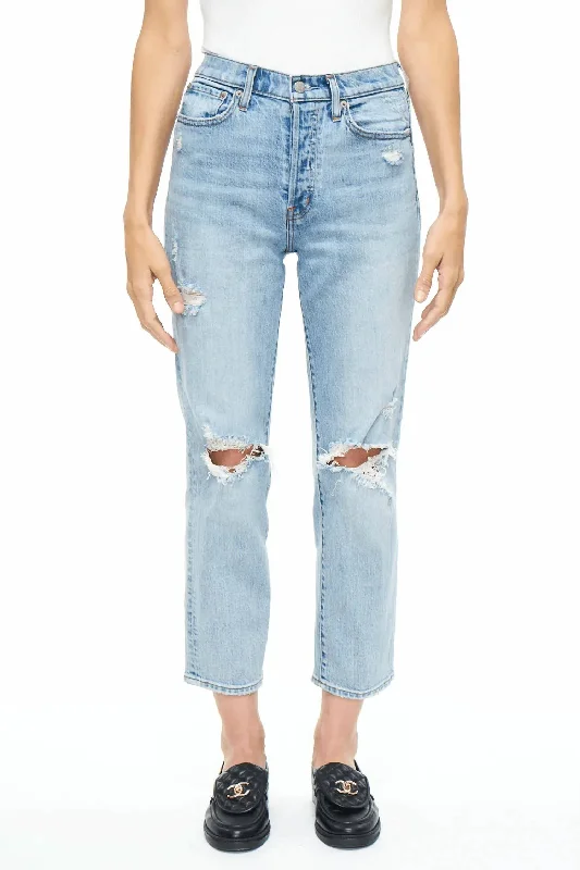 New Arrival Discount Charlie High Rise Straight Jean In Bali Distressed