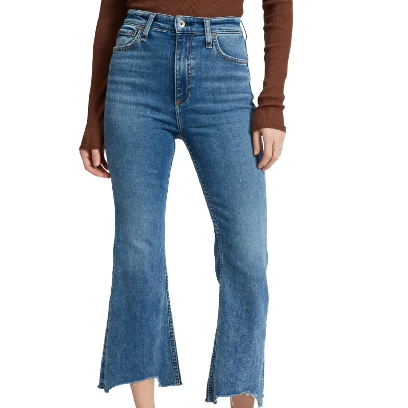 Modern Women's Wardrobe Essentials Casey High Rise Ankle Flare Jeans In Pebbles