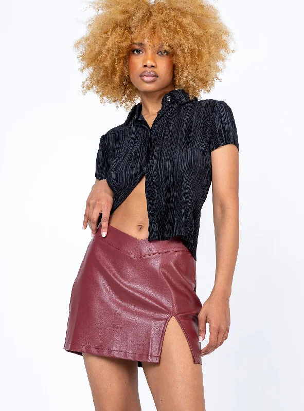 Women's Trendy Clothing Delancey Mini Skirt Burgundy