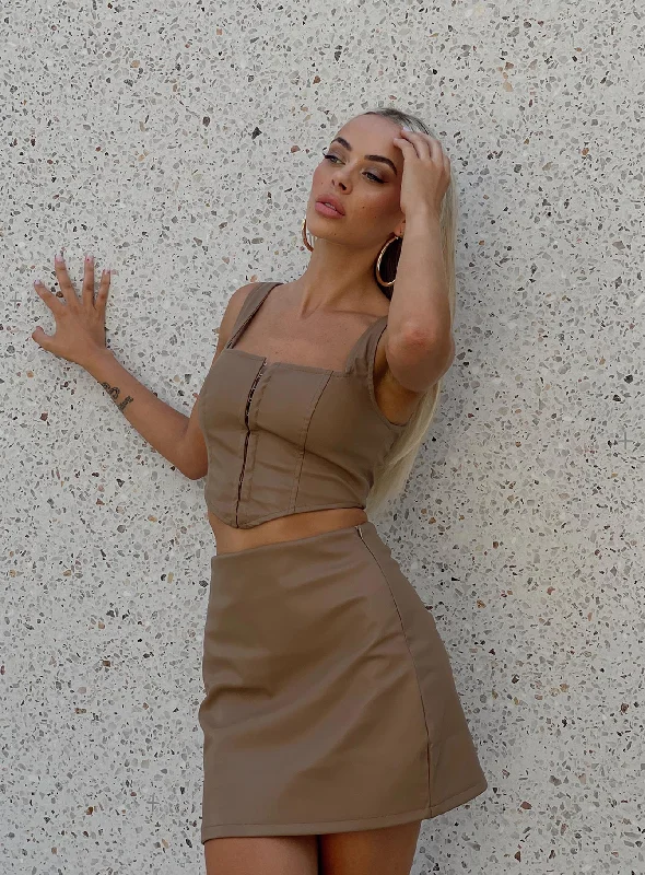 Trendy Outfits For Ladies Martha Mini Skirt Brown