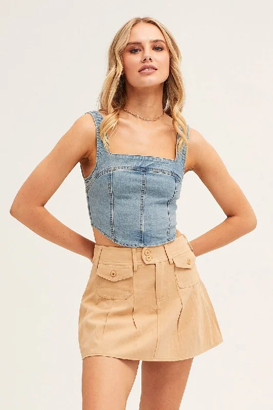 Stylish Women's Clothes for Work and Play Beige Pleated Tennis Skirt