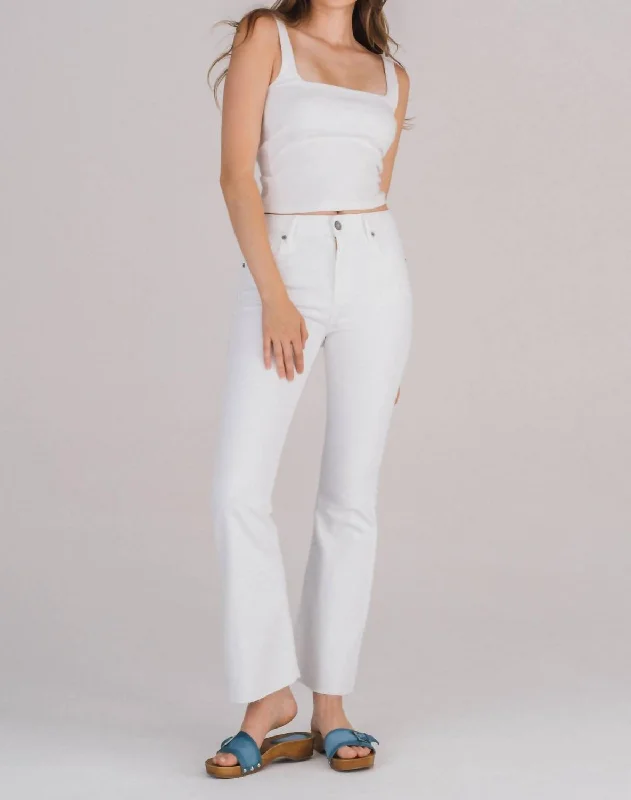 Easygoing Women's Style Flare Jeans In White