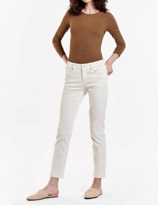 Women's Vintage-Inspired Outfit Blaire Ankle Slim Straight Jeans In Wheat