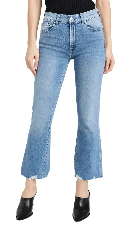 Women's Comfortable Lounge Garments Bella Crop Flare Jean In Beach House