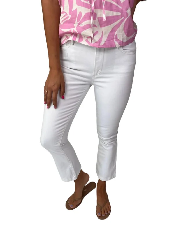 Comfortable Women's Attire Colette Crop Flare Jean In Crisp White