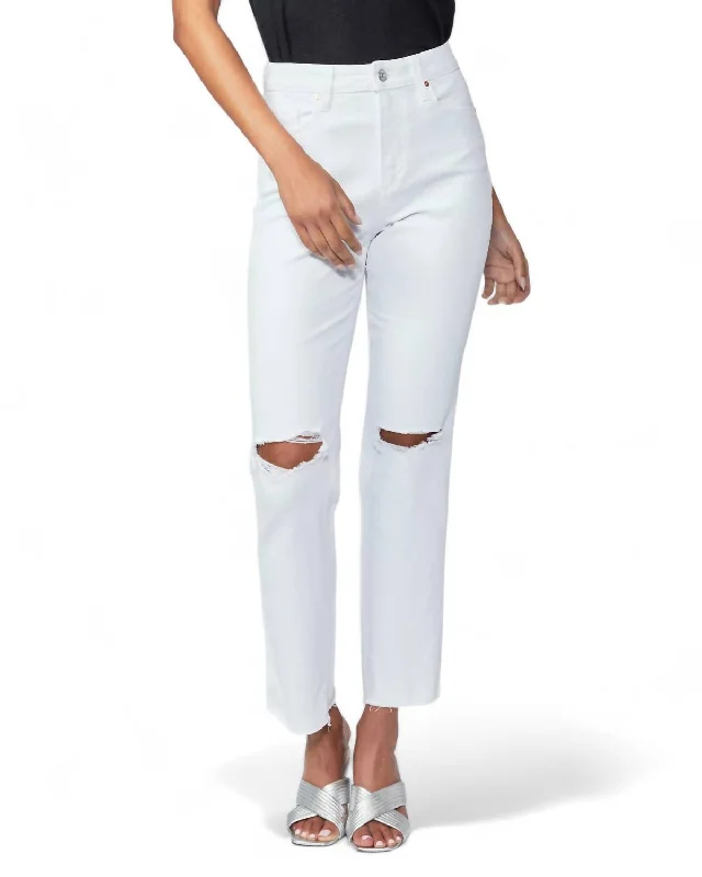 Women's Evening Apparel Noella High Rise Jean In Soft Ecru Destructed