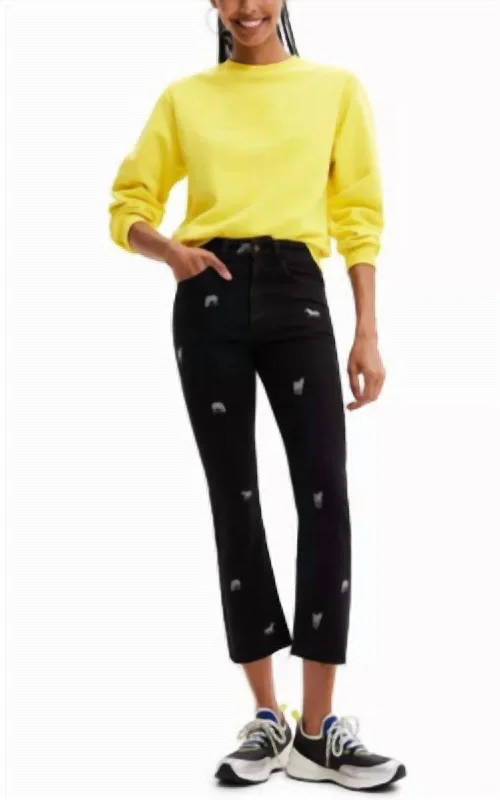 New Arrival Discounts Cropped Flared Jean In Black