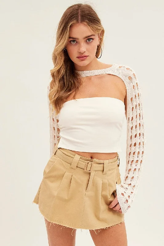 Trendy Online Boutiques Beige Cargo Skirt Mini Low Rise