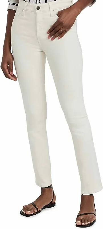 Women's High Street Fashion Mari Straight Leg Jeans In White Cream