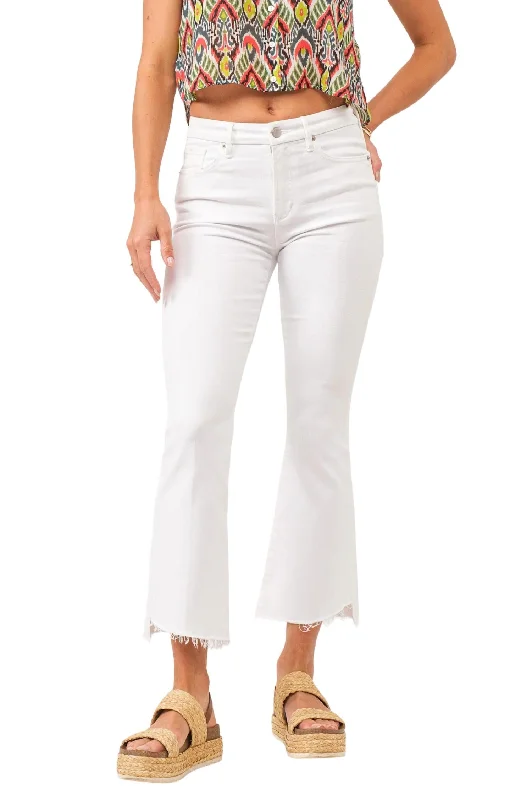Chic Clothing For Women Jeanne High Rise Cropped Flare Jeans In Optic White
