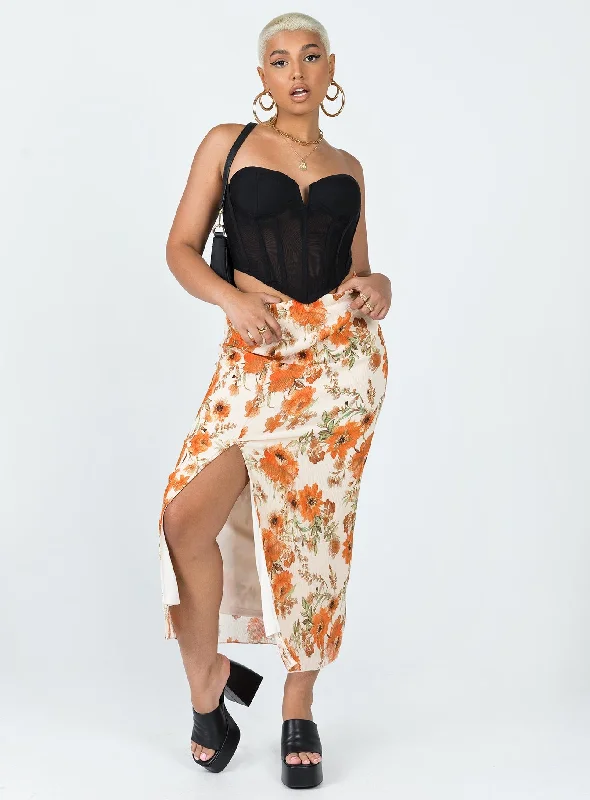 Vintage Women's Fashion Amoura Midi Skirt Multi
