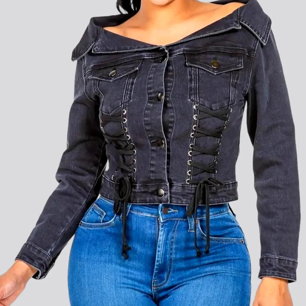 Summer Sale Trendy medium length women's denim jacket