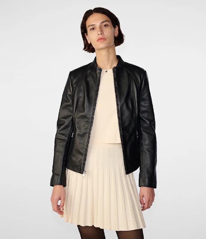 Women's Comfortable Lounge Garments Meg Leather Scuba Jacket
