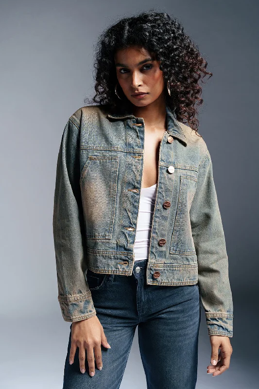 Comfortable Women's Apparel Retro Trail Denim Carpenter Jacket