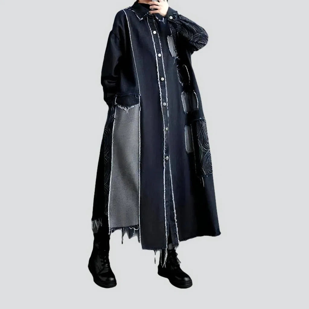 Women's Formal Event Outfit Long fashion jeans coat
 for women