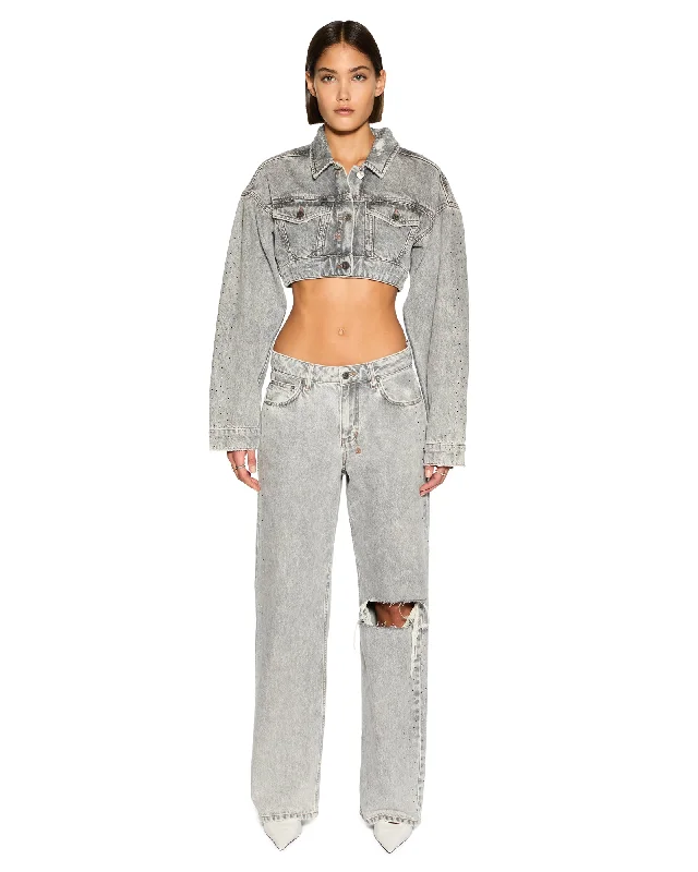 Women's Timeless Attire SUPERCROP TRUCKER DIME KRYSTAL