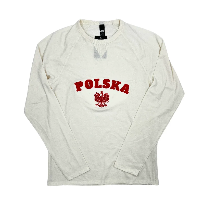 Women's Charming Outfit For Events Polska With The White Eagle French Terry Cream Shirt