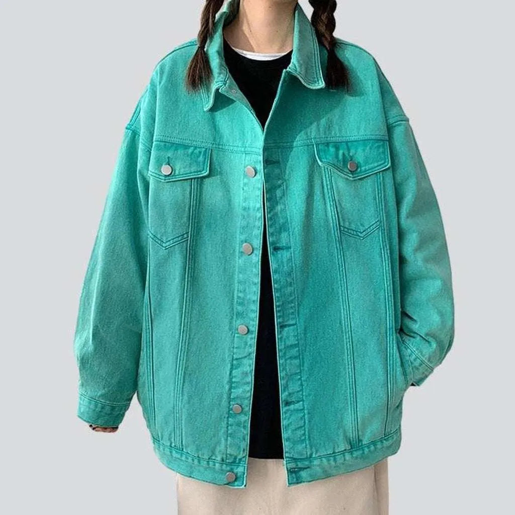 Elegant Women's Clothing Women's long oversized denim jacket