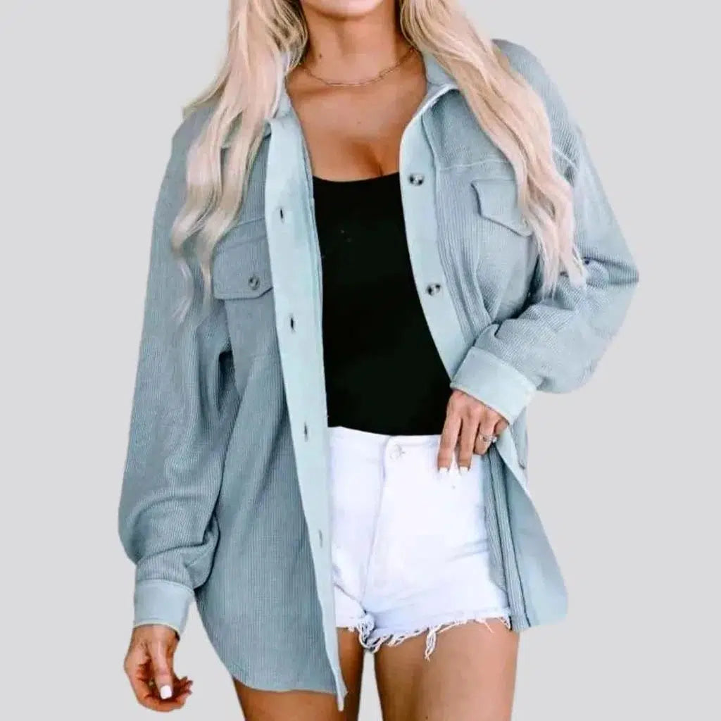 Women's Evening Wear Outfit Color oversized denim jacket for women