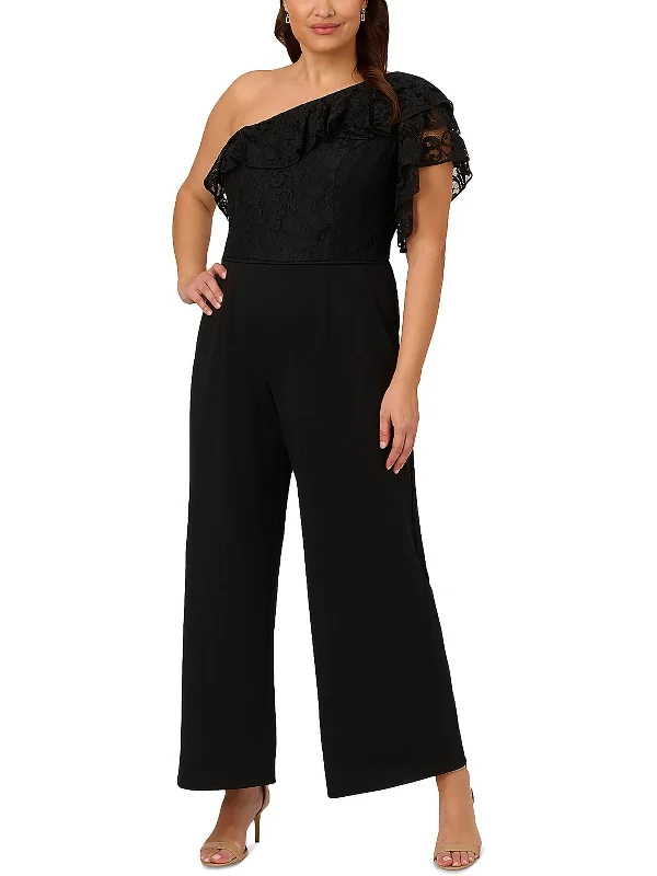 Women's High-Fashion Outfit Womens Lace One Shoulder Jumpsuit