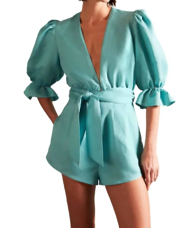 Casual Style for Busy Women Vintage Orchid Solid Playsuit In Turquoise