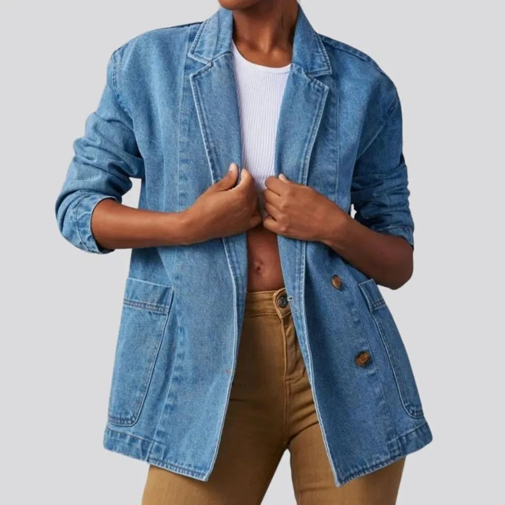 Modern Women's Apparel Denim blazer jacket for women