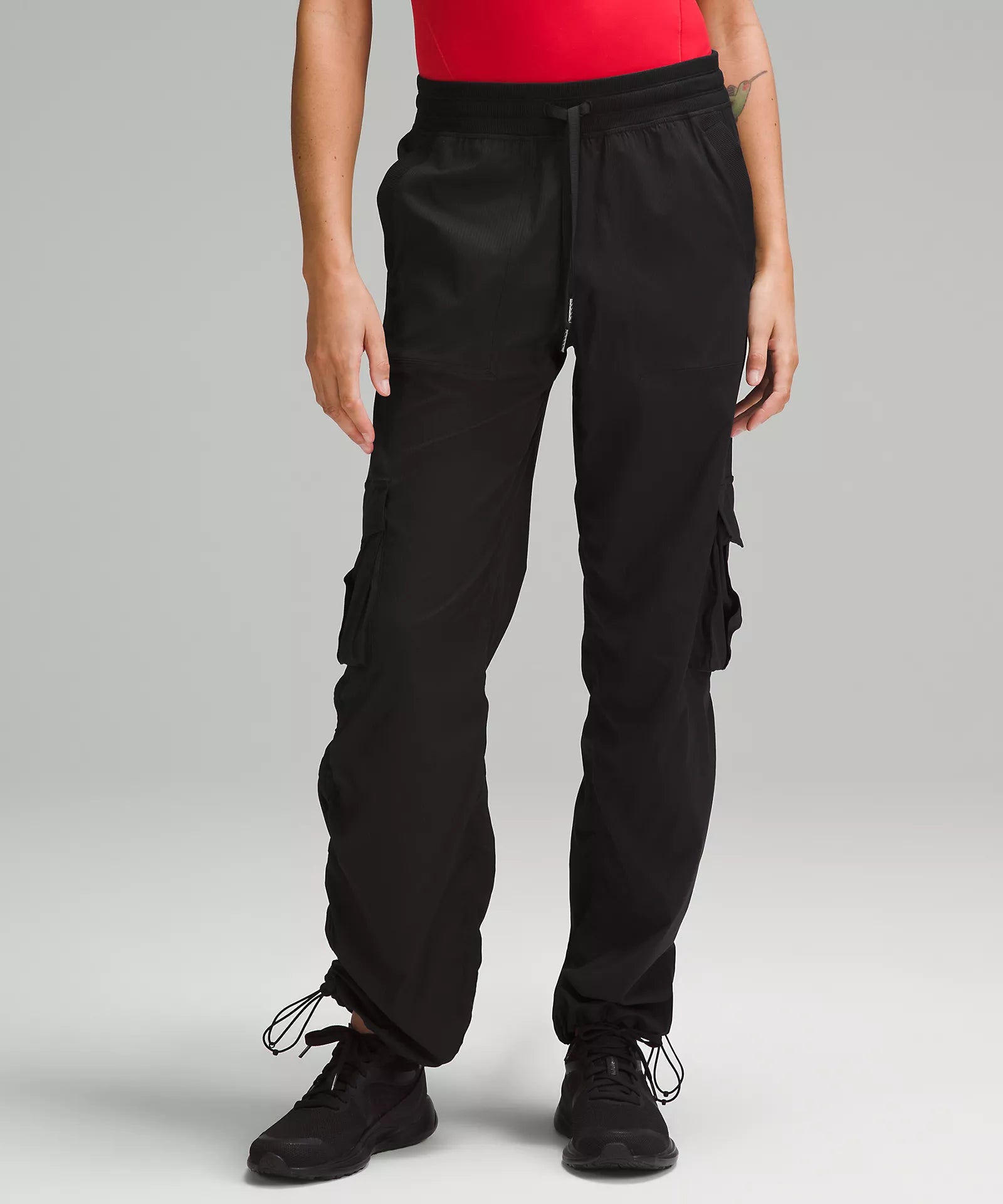 Stylish Dresses for Women Dance Studio Relaxed Fit Mid Rise Cargo Pant 31" | Black