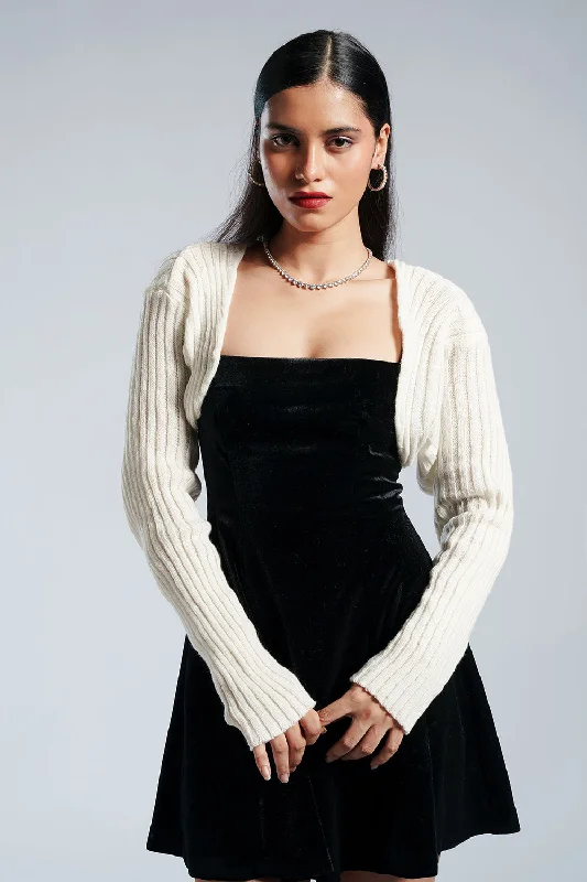 Fashionable Women's Casual Apparel Snowflake Cropped Bolero Cardigan