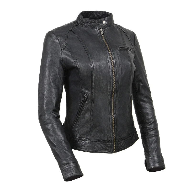 Women's Workout Garments Milwaukee Leather Vintage SFL2811 Women's Black Zipper Front