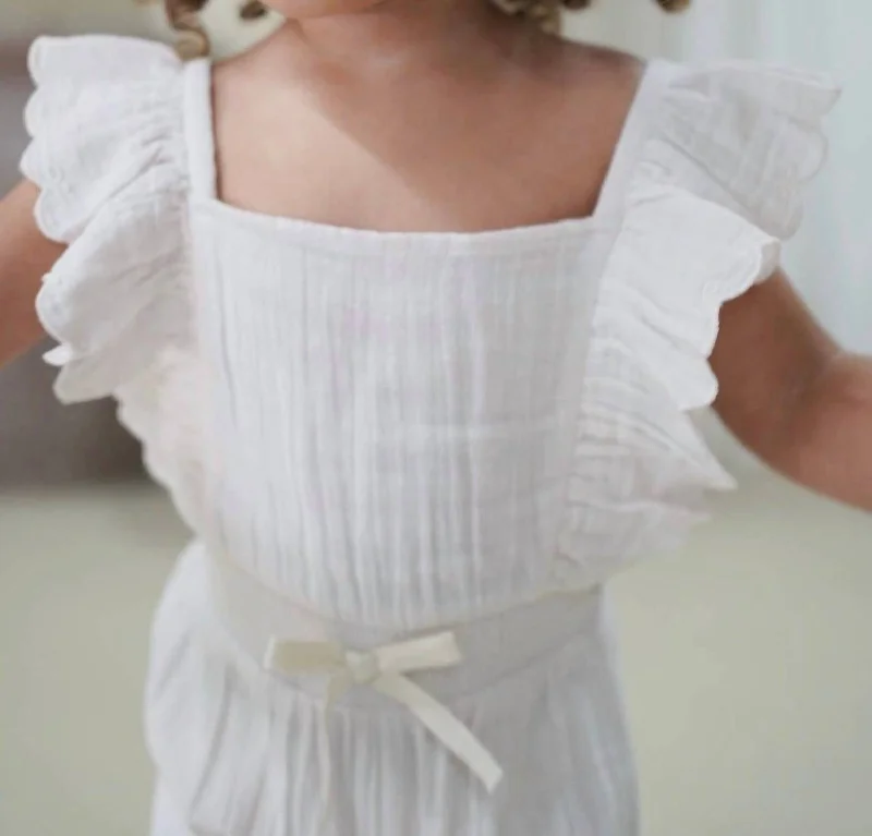 Timeless Women's Garments Rylen Organic Muslin Romper In Ivory