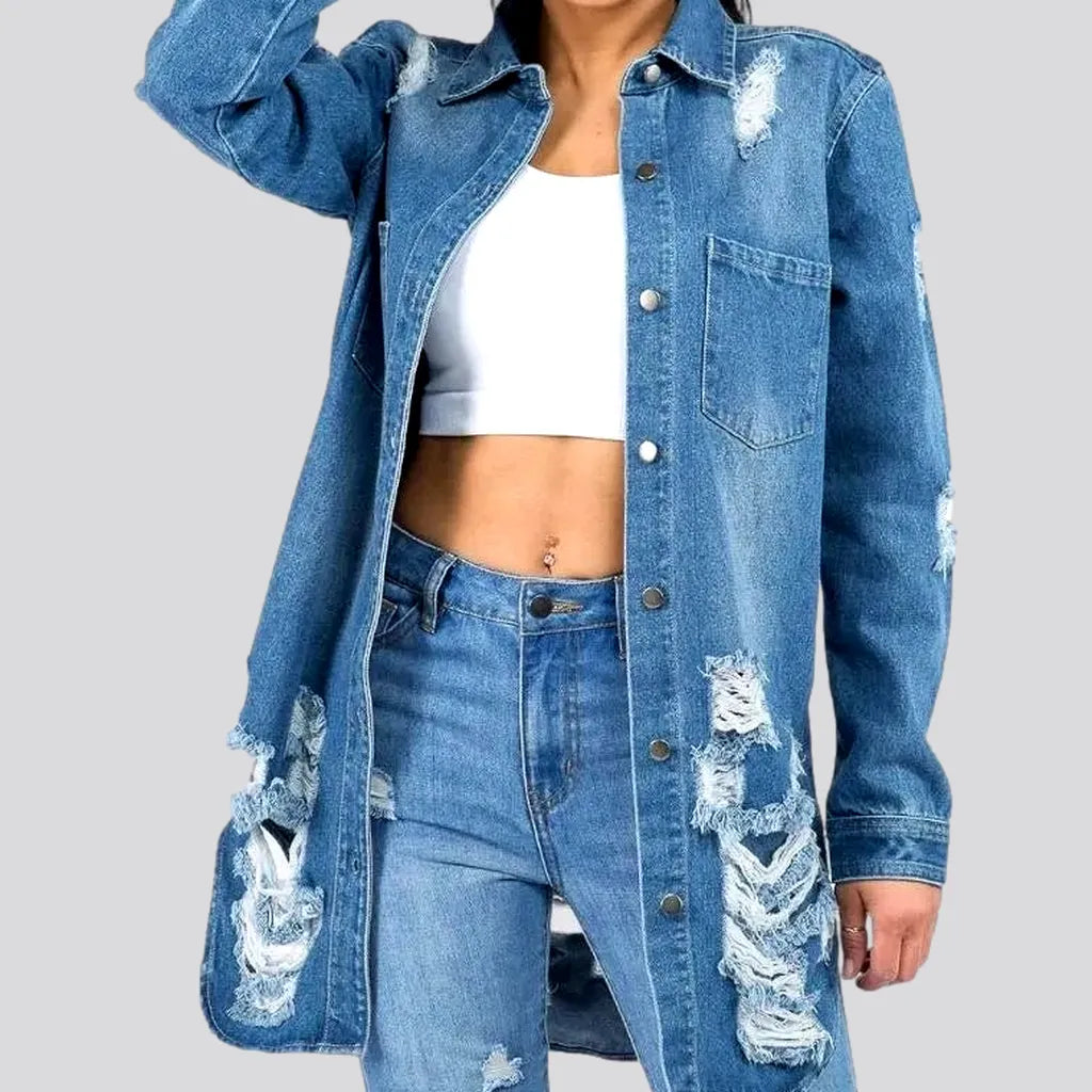 Women's Classic Attire Regular grunge women's jean shirt