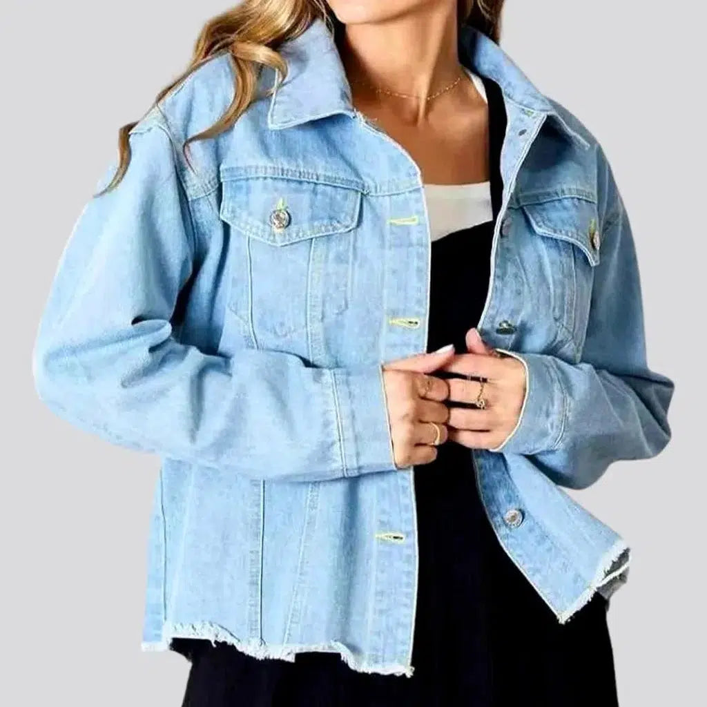 Women's Stylish Casual Garments Oversized jean jacket
 for ladies