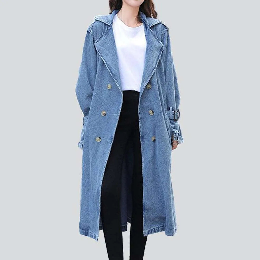 Women's Seasonal Garments Light blue women's denim coat