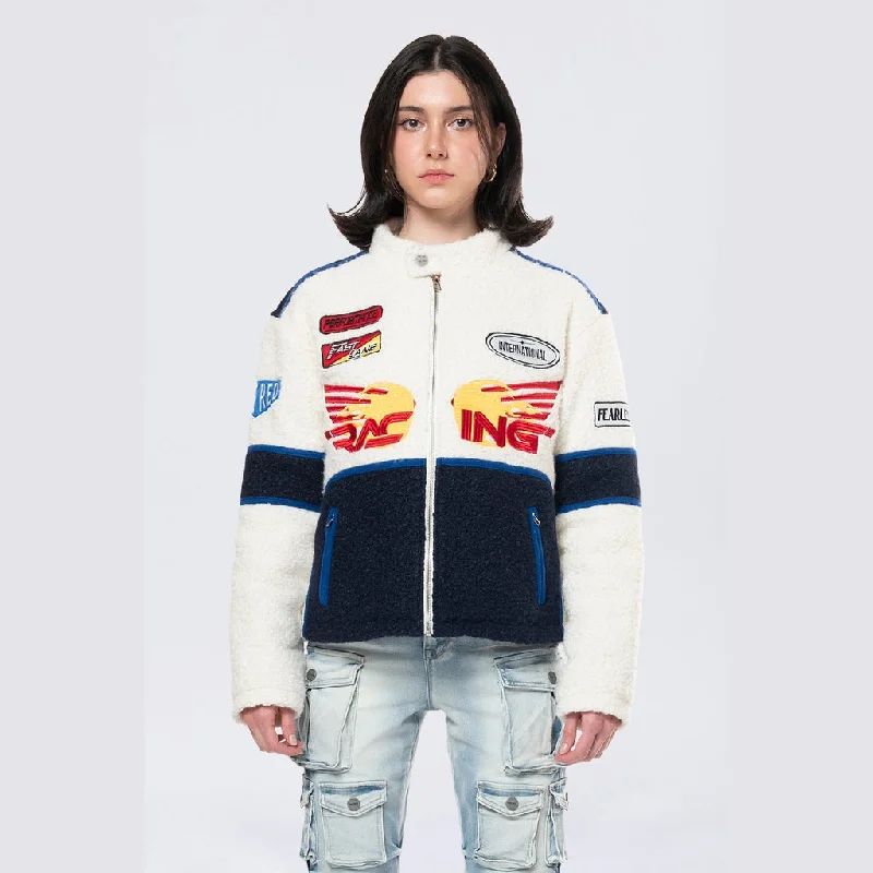 Women's Professional Garments Racing Full Zip Sherpa Jacket - Off White