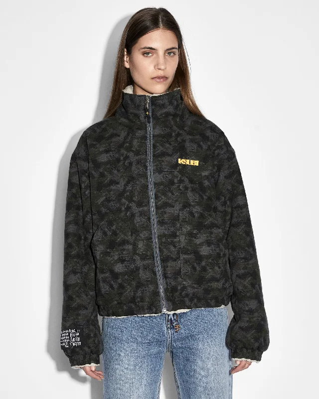 Women's Comfortable Lounge Attire REVERSIBLE PUFFER JACKET CAMO / ECRU