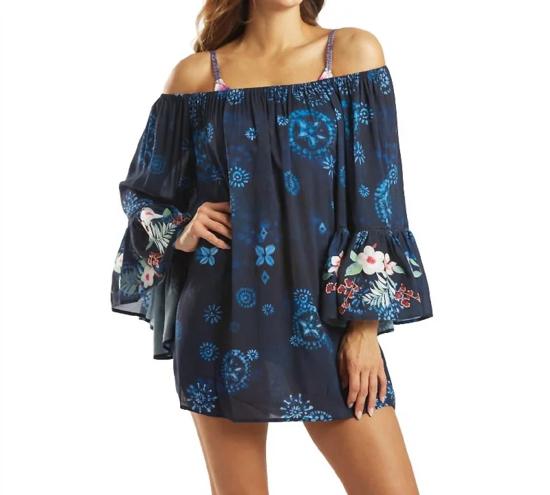 High-End Women's Apparel Annia Off The Shoulder Cover Up In Multi