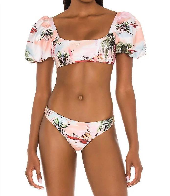 Women's Fashionable Attire For Work Chelsea Luau Bikini Top In Multicolor
